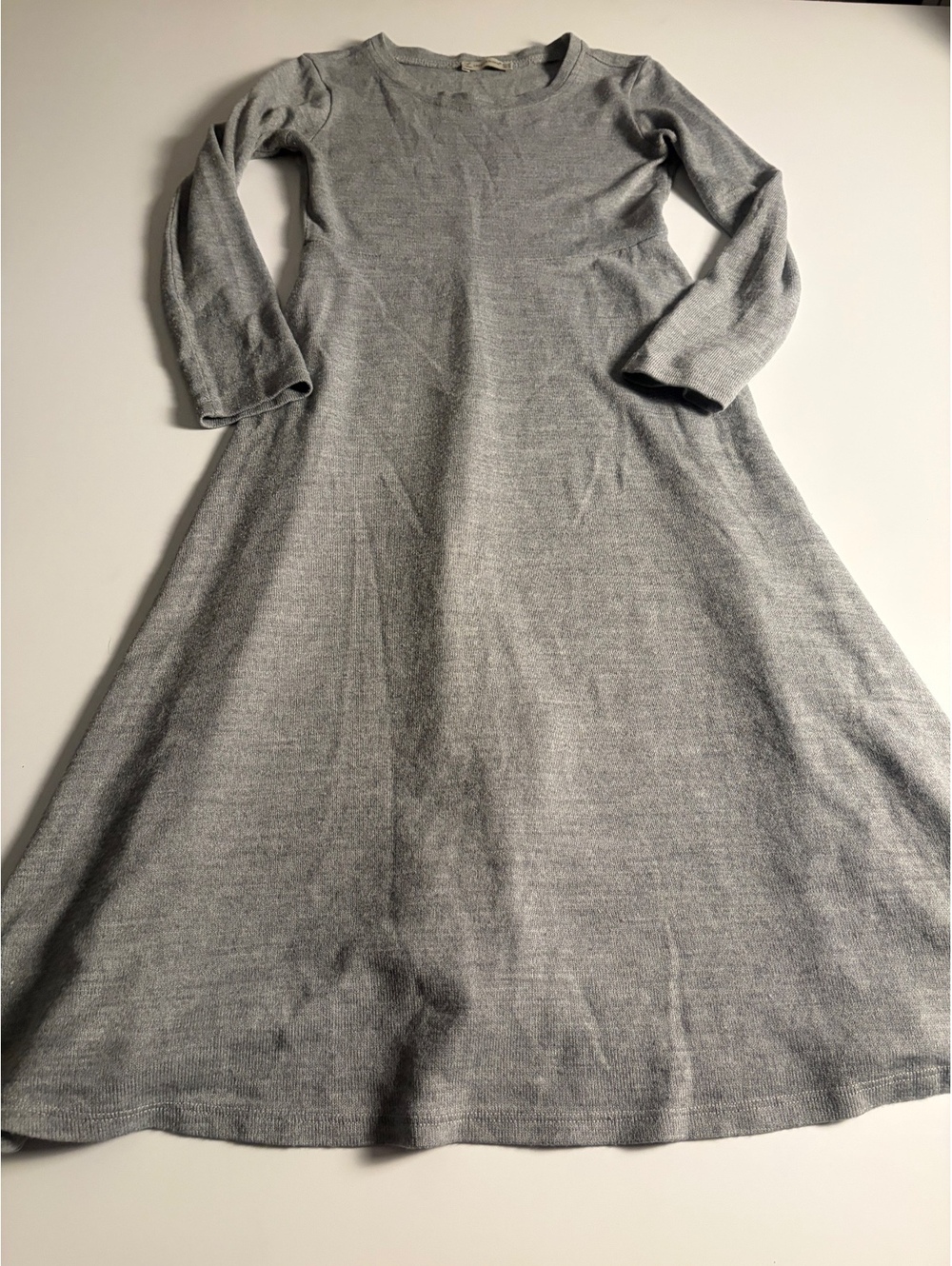 Cream & Rouge Long Sleeve Grey Knit Dress Size EUR 36